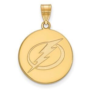 10k Yellow Gold NHL Tampa Bay Lightning Large Disc Pendant